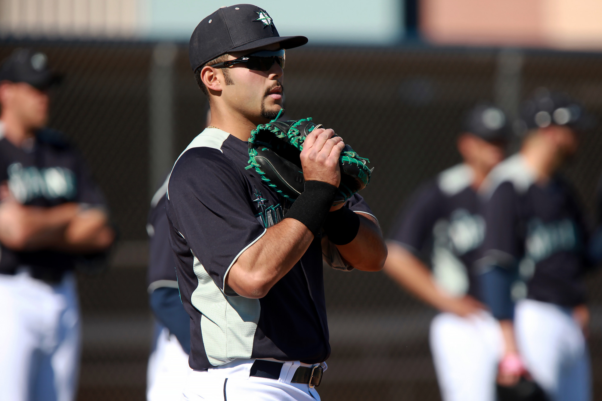 Miguel Montero receptor de los Seattle Mariners en el campo de entrenamiento Peoria Sport Complex Foto: Alejandro van Schermbeek 10/03/2013