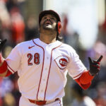 Eugenio Suárez tras conectar un jonrón de tres carreras