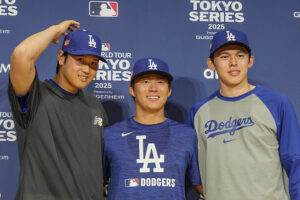 Shohei Ohtani, Yoshinobu Yamamoto, Roki Sasaki Dodgers Los Angeles